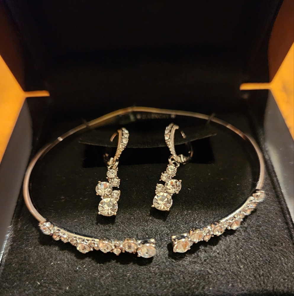 Givenchy Silver Bangle And Earring Set - image 1